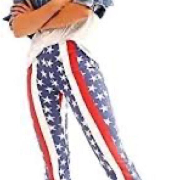 Rare Free People Stars and Stripes pull on Penny Flares Womens Sz 27 - Picture 3 of 12